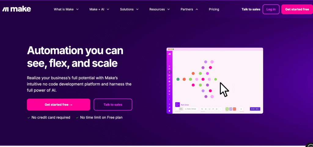 Make.com (Formerly Integromat – Best for Visual Automation)