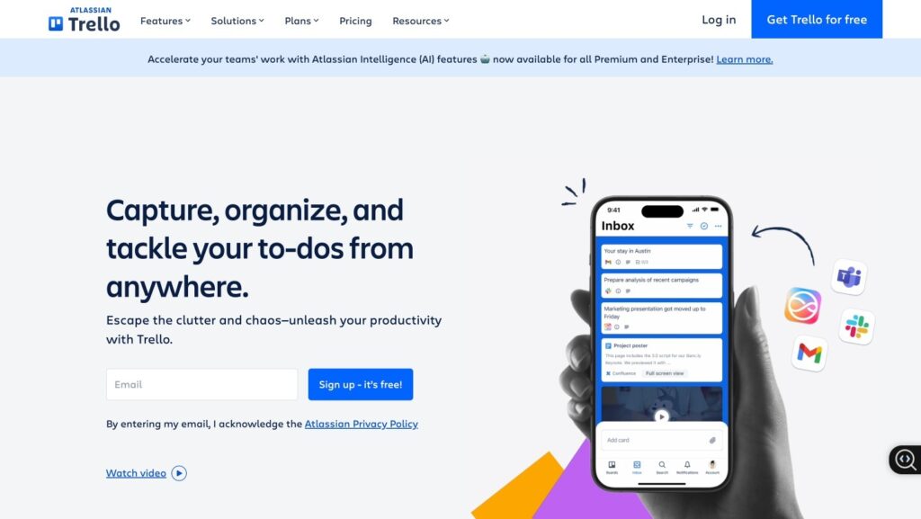 Trello + Atlassian Intelligence - Top AI platform for Business Management in 2025